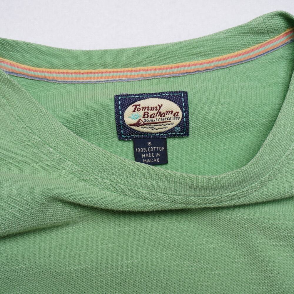 Vintage Tommy Bahama Woven Pullover‎ T-shirt Green Size Small 100% cotton - Picture 5 of 6